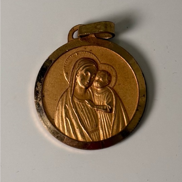 Catholic Saints Pendant Mother Mary and Baby Jesus Paulus VI Pont Max FF429 - Picture 1 of 3